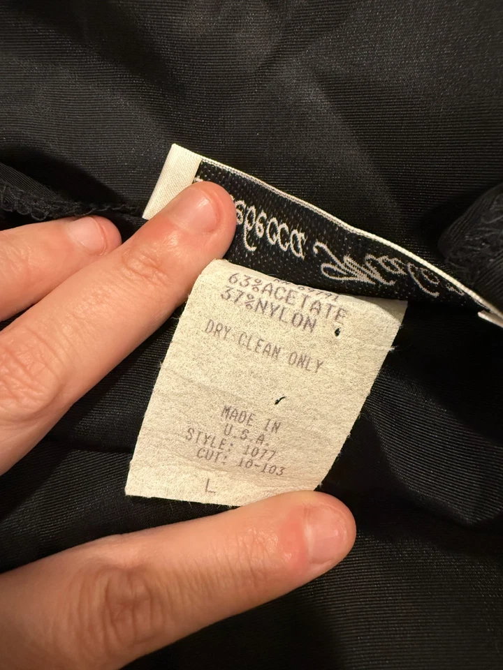 Rebecca Malone Womens Vest L Black Velvet Floral Gold Embroidered Vintage - Image 3 of 4