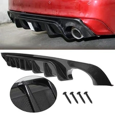 Rear Bumper Diffuser Lip For Infiniti Q50 2018-2021 W/ LED BRAKE Carbon Fiber