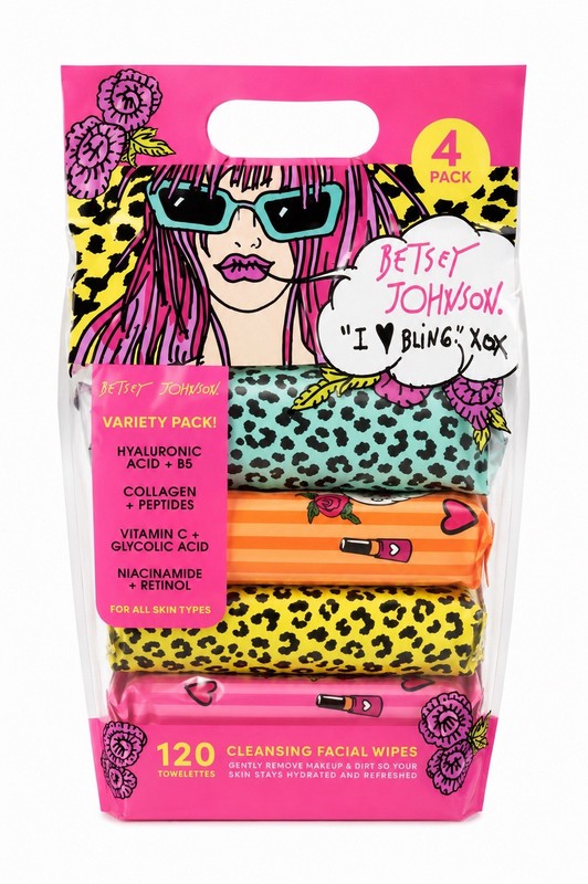 Betsey Johnson Cleansing Facial Wipes 4 Pack