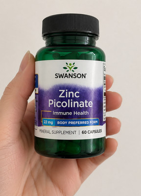Swanson Zinc Picolinate 22mg Immune Health Mineral Supplement 60 Capsules