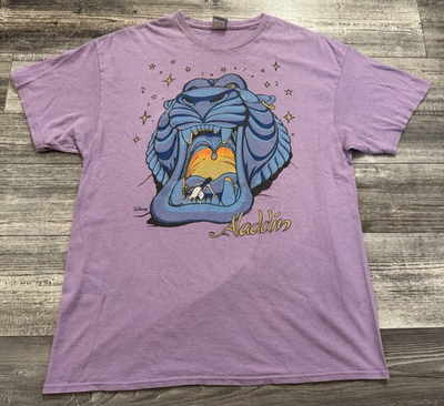#ad Aladdin Movie Shirt Mens Large Cave Of Wonders Purple Junk Food Disney Vintage $69.99