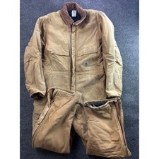 Vintage Carhartt Quilt Duck Coveralls Mens 46 Regular Brown R68Q Workwear