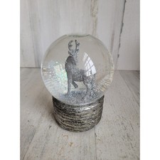 Snowglobe Xmas glitter reindeer musical wind up glass home decor