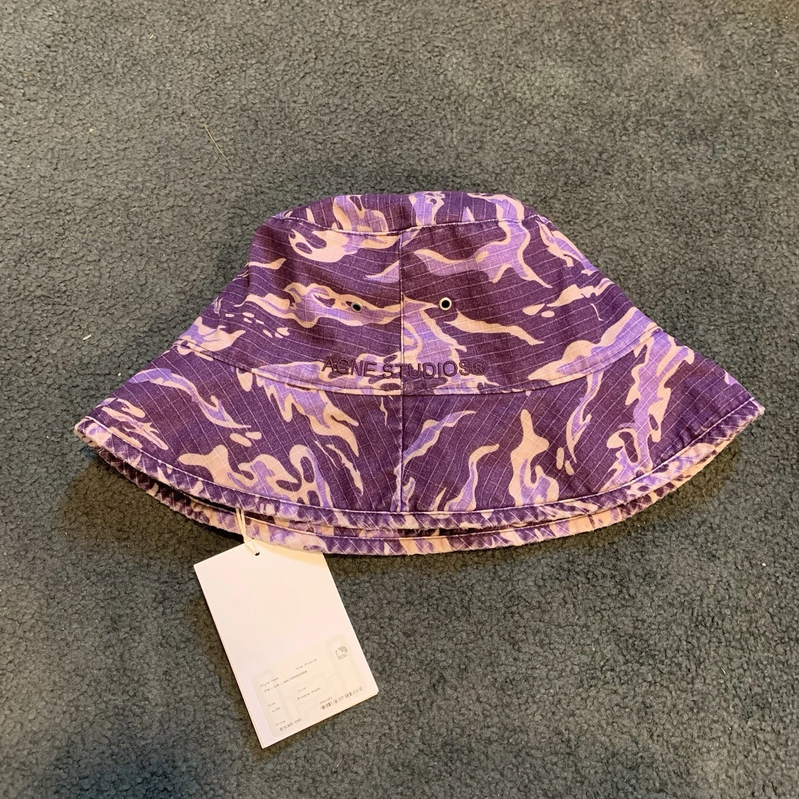 ACNE STUDIOS PURPLE CAMOU BUCKET HAT BNWT SIZE L/XL