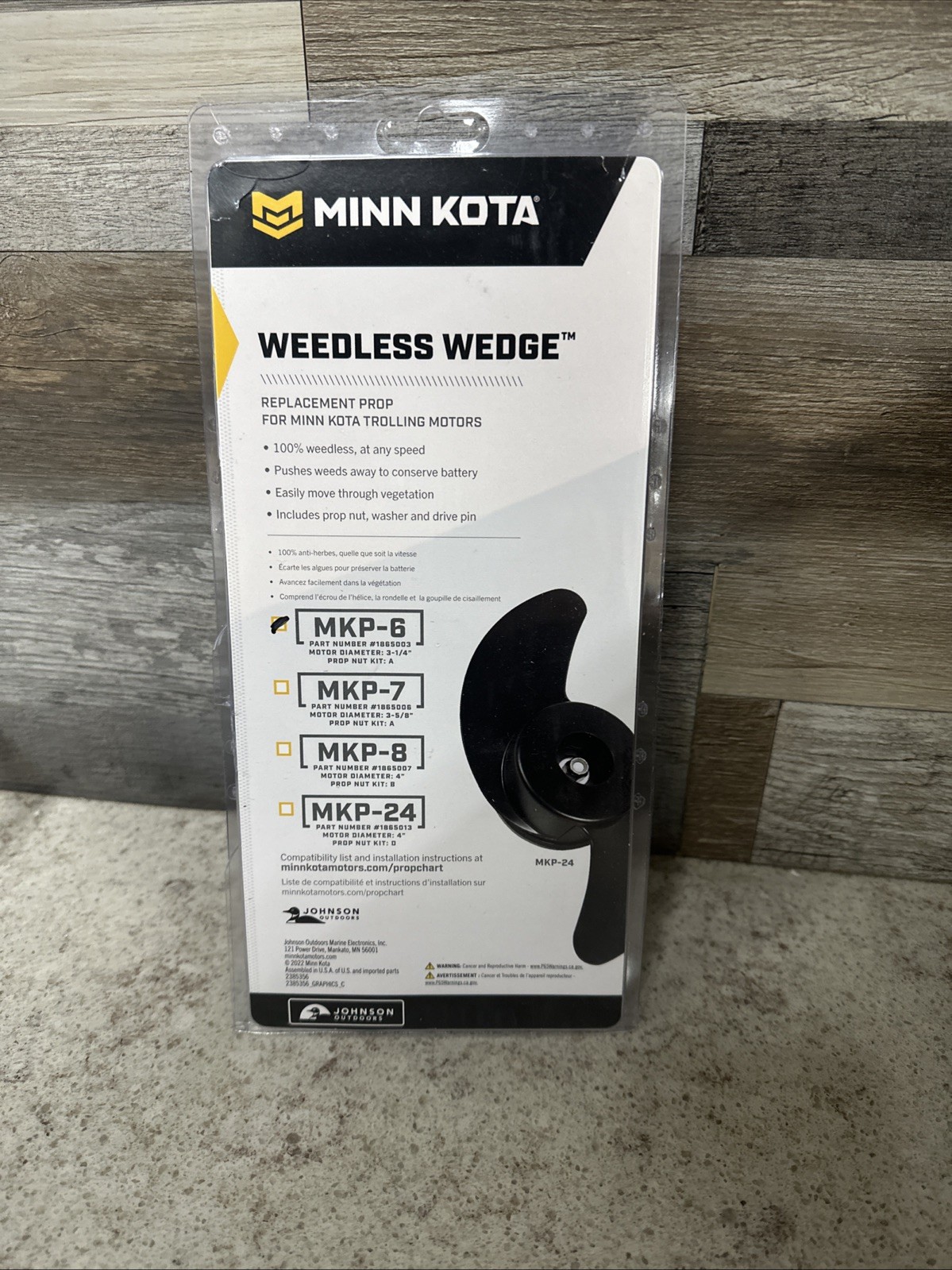 Minn Kota Weedless Wedge 1865003 Mkp-6 2061125 Prop Replacement Trolling Motor