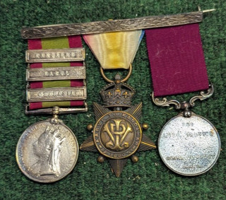 Three Medal Pre WWI Set for L. Grant medals with Discharge Papers