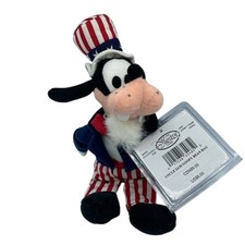 The Disney Store Vintage Uncle Sam Goofy Soft Mini Bean Bag Plush Toy With Tags