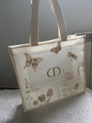 Dior Beauty Butterflies Mesh Tote Bag Beige VIP Geschenk Neu Limitiert