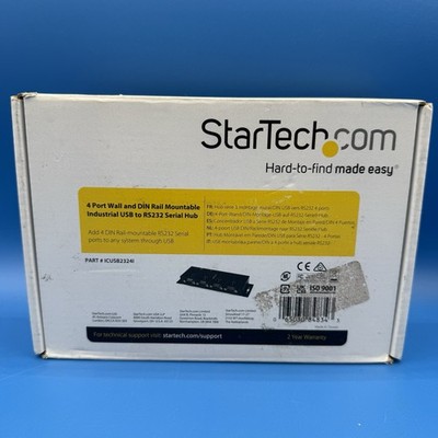 StarTech.com  4 Port Wall/ DIN Rail Mountable Industrial USB to RS232 Serial Hub