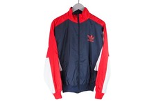 Vintage ADIDAS Track Jacket Size M blue red sport style windbreaker 90s