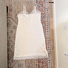 White Slip Dress with Wide Lace Size M