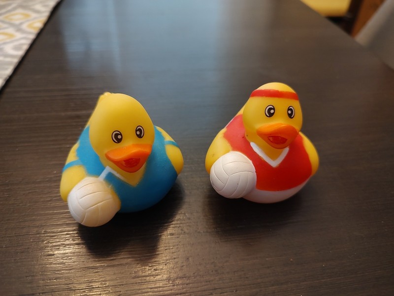 Lot Of Two Soccer Player Rubber Duckies