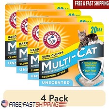 Multi-Cat Unscented Clumping Cat Litter 20lb Odor Control Dust Free Low Tracking