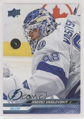 2023-24 Upper Deck Series 1 Deluxe 112/250 Andrei Vasilevskiy #166 v5t