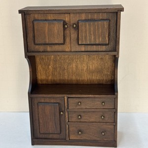 Vtg Dollhouse Mini Ed Whitten Country Pine Cabinet