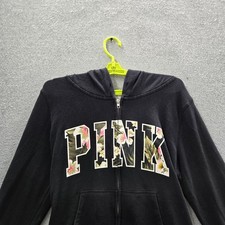 Sweat à Capuche Femme PINK (Victoria's Secret) - Noir, Taille M - Zippé Intégral