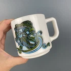 Libra Zodiac Vintage Milk Glass Coffee Cup Mug Beverly Horoscope Pisces Blue