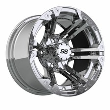 GTW Specter Golf Cart Chrome 12x7 Wheel 4x4 Bolt 3:4 offset ET-.25 Each
