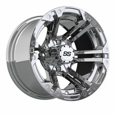 GTW Specter Golf Cart Chrome 12x7 Wheel |4x4 Bolt  3:4 offset (ET-.25) | Each