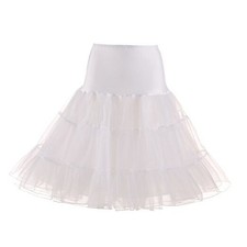 Women's Vintage 50s Rockabilly Petticoat 25" Length Tutu X-Large White