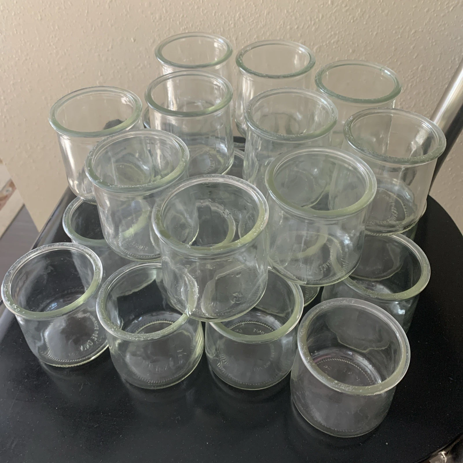 Lot 26 Empty OUI Yogurt 6oz GLASS JARS no Labels for Crafts Storage Organize
