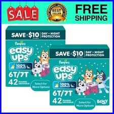 Pampers Easy Ups Bluey Training Pants 6T-7T 42 Ct 2-Pack Ships from USA