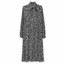 John lewis size 12 oversized floaty black white midi long shirt dress bow boho