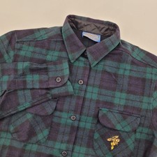 Vintage Pendleton Wool Flannel Shirt Womens Large Plaid Patch USA Made