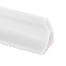 Collapsible Shower Water Barrier, 78" TPE Splash Guard, 1.18"W x 1.77" H, White