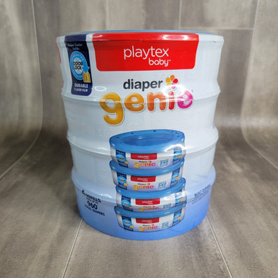 Playtex Baby Diaper Genie Refill Bags Diaper Pails (Pack of 4) 960 Total  Diapers 799959898201|