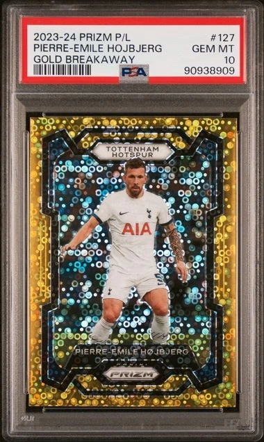 Pierre-Emile Hojbjerg 2023 Panini Prizm Gold Breakaway #D 09/10 PSA 10 POP 1/1
