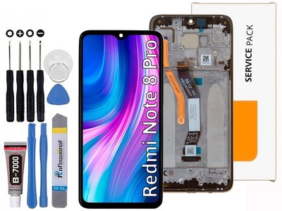 Für Xiaomi Redmi Note 8 Pro 1-SIM LCD Display Service Pack Original Rahmen