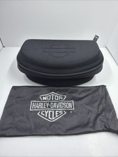 Harley Davidson Black Hard Eyeglass Case Zipper Lining for Sun Riding Glasses