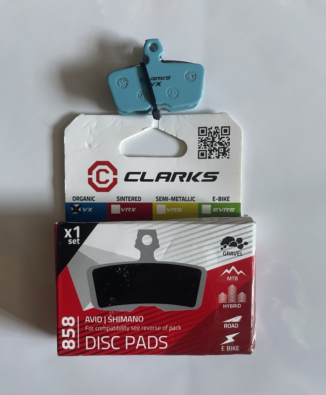 Clarks VX858 VX Organic Disc Brake Pads Set for Avid/Shimano Code-R XT