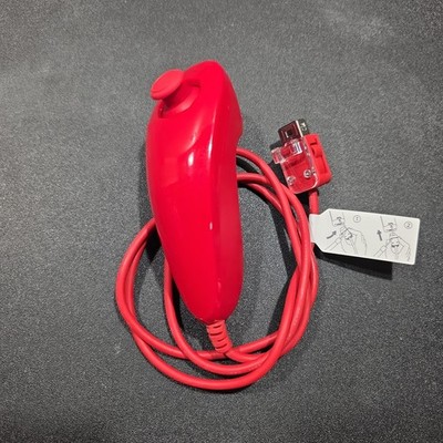 Orignal OEM Red Nintendo Wii Nunchuck Controller RVL-004 TESTED Nunchuk