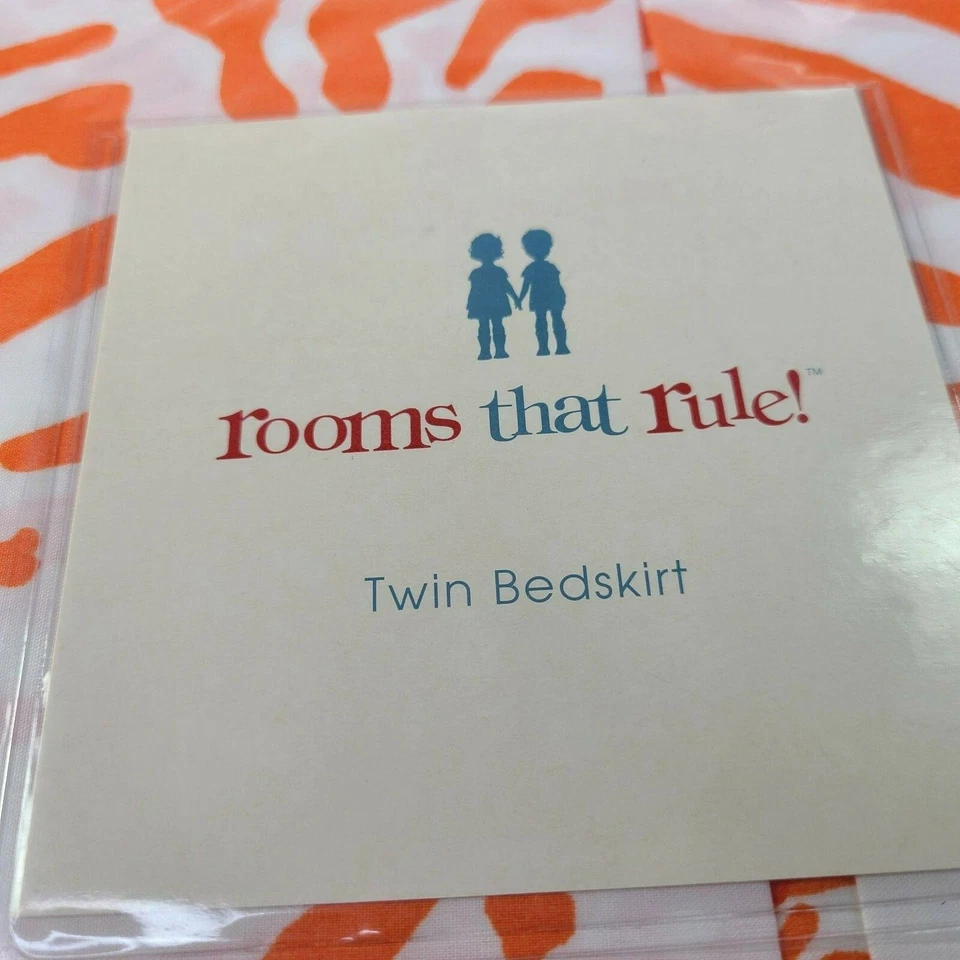 Juego de sábanas dobles Rooms That Rule naranja y falda de cama algodón Laurens estampado cebra nuevo Foto 2 de 4