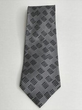 Streets LTD Design Group Silk Made In USA Black Silver Necktie Tie