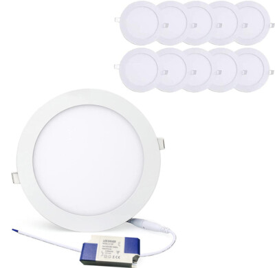 50/100× 18W Recessed Led Ceiling Downlight Panel Light Lamp Natural White Round