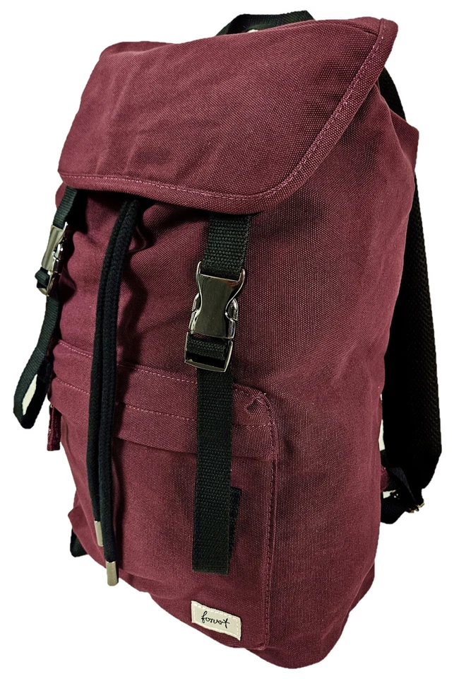 Forvert Tagesrucksack Cityrucksack Schulrucksack 21 Liter Natur Cotton Burgunder - Bild 2 von 4
