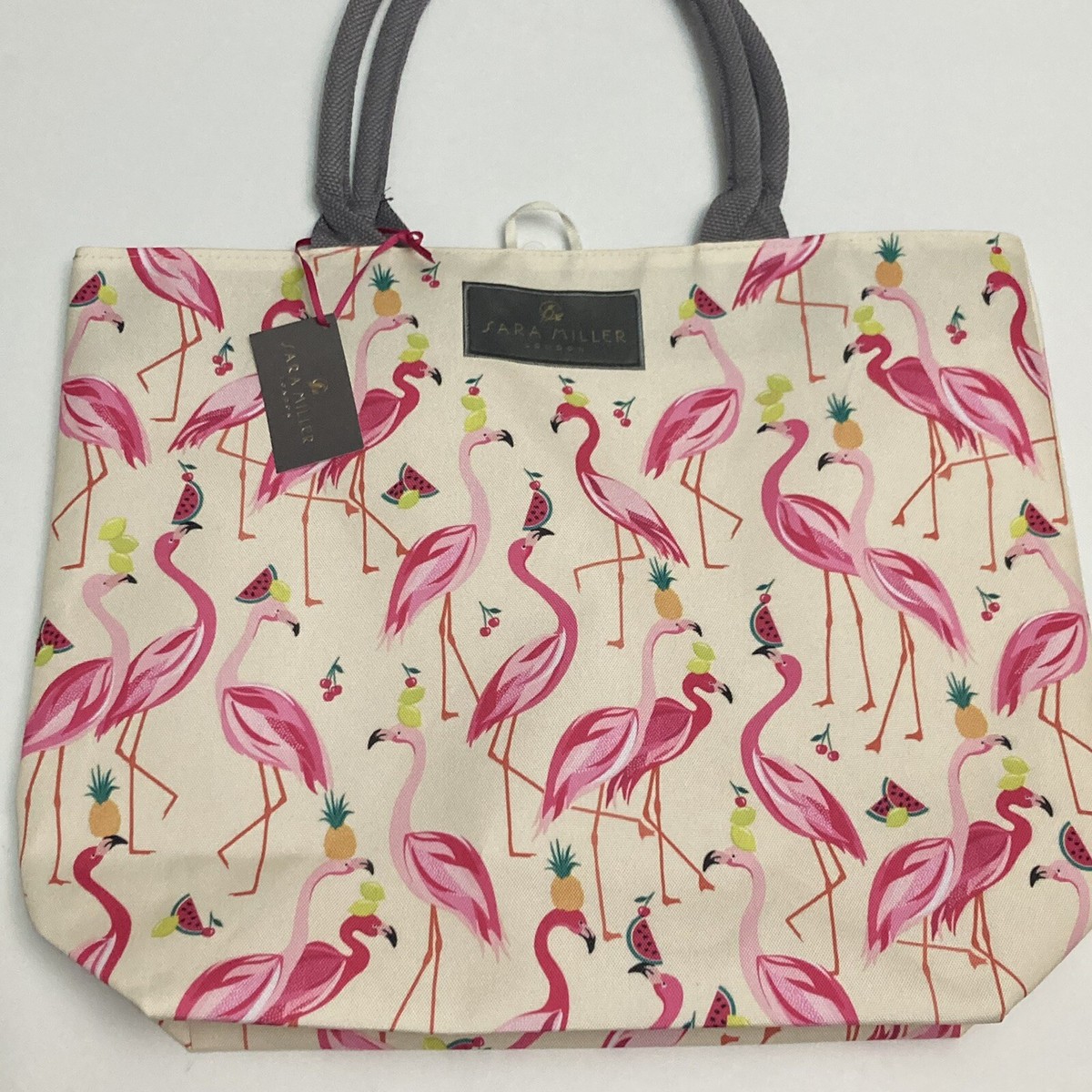 Waitrose Sara Miller Flamingo Bag London Pink Pineapple Lime