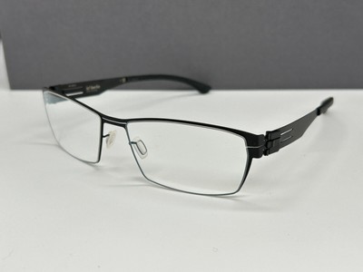 ic Berlin Brille Herren schwarz Eckig Groß L XL Sanetsch 2.0  NP:499 
