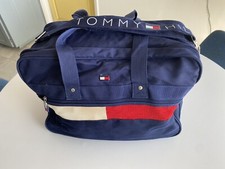 Vintage 90s Tommy Hilfiger Flag Gym Travel Duffle Bag Large Spell Out Zip