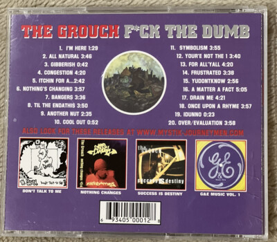 The Grouch “F*ck the Dumb” (CD 1999) Mystik Journeymen, Explicit