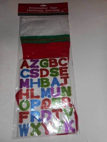 Personalize Your Pets Christmas Stocking with Glitter Letters Felt Red 17" NEW - Picture 1 of 2