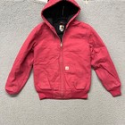 Carhartt Jacket Womens S (4/6) Crab Apple Pink Duck Canvas Work Wear WJ130 624