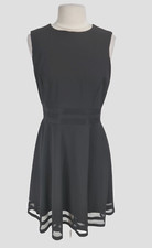 Calvin Klein Womens Skater Knee Length Dress Size 12 Black Crew Neck 196P