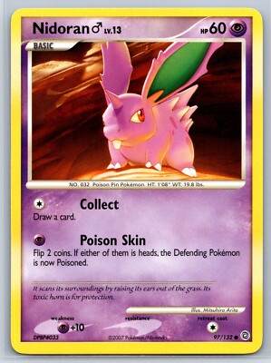 Nidoran M - DP Secret Wonders 97/132 Mitsuhiro Arita Pokemon 151 Card NM