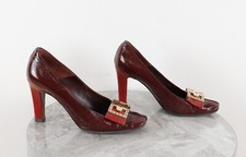 Louis Vuitton 2006 Fleur LV Flower Logo Leather Burgundy Heels Size 37