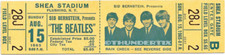 1  BEATLES UNUSED FULL CONCERT TICKET 1965 Shea Stadium NY laminated yel reprint