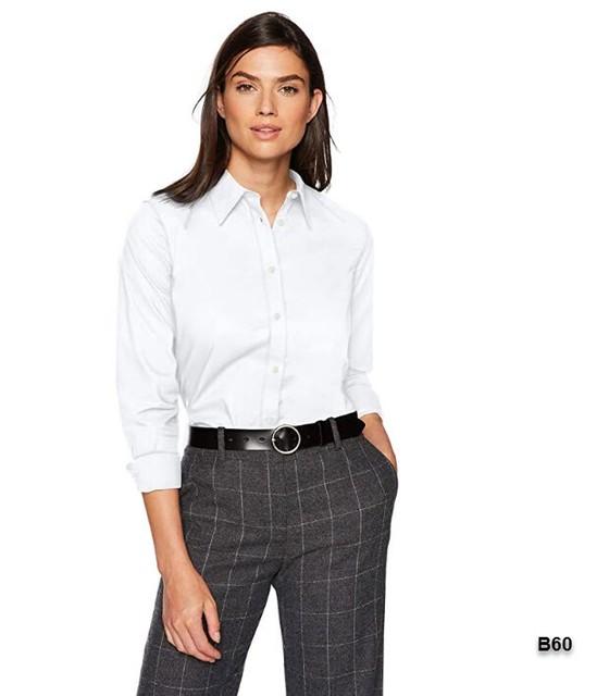 Chaps Women's Long Sleeve Non Iron BroadclothShirt, White, XXL B60 eBay